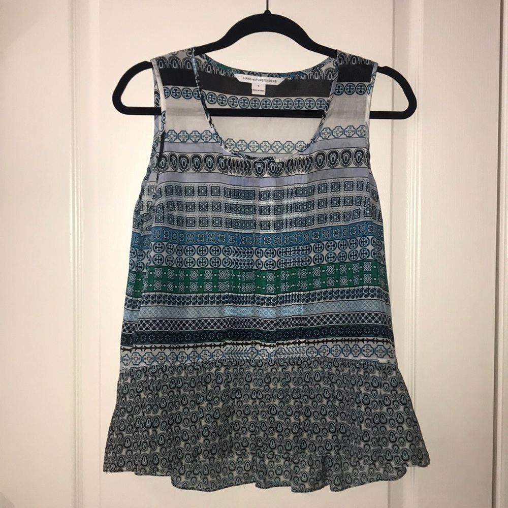 Diane Von Frustenberg sleeveless patterned top